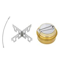 Mini Stainless Steel Camping Stove Windproof Cross Rack Alcohol Stove  Hiking Stove And Bracket