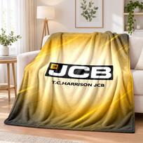 JCB Printed Flannel Blanket Warm Comfort Bed Throw For Indoor Home Decoration 130cmx150cm