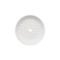 Porcelain Steaming Plate With Coarse Holes For Quick Cooking Great For Family Meals And Baby Food Preparation white