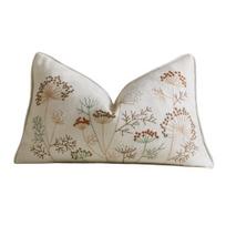 Modern Living Room Decor Embroidered Dandelion Cushion Cover, Farmhouse Throw Pillow Case, Decorative Cover for Sofa Couch Bedroom Accent B smėlis