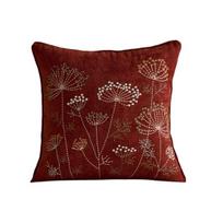 Modern Living Room Decor Embroidered Dandelion Cushion Cover, Farmhouse Throw Pillow Case, Decorative Cover for Sofa Couch Bedroom Accent A raudona