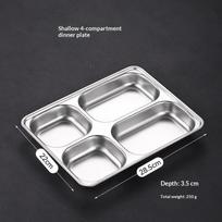 1Pcs Stainless Steel Tray Dinner Plate Lunch Box Food Box Leakproof Divided Lunch Plate For School Canteen Meal Serving A1