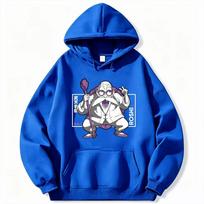 Dragon Ball Men's Hoodie Master Roshi Vintage Print High Quality Warm Anime Sweatshirt Autumn Winter Casual Men's Hooded Top L blue