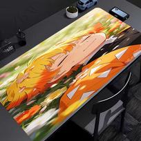 Nezuko Demon Slayer Agatsuma Zenitsu Mouse Pad - Non-Slip Rubber Base, Smooth Surface for Work,Gaming,Office,And Home Use, Desk Mouse Pad 30cmx60cm orange