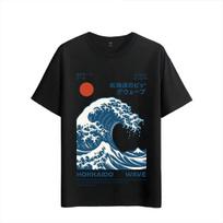 Tshirt Muscle Freaks Olas De Hokkaido Estilo Surf Mar M juoda
