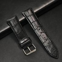 Leather Watchbands 12/14/16/18/20/22/24mm for huawei Watch Band For Samsung Strap Steel Pin buckle High Quality Wrist Bracelet black