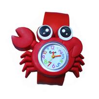 New Cartoon Animal Kids Gift Digital Slap Watch Quartz Wrist Watches Cute Frog crab white