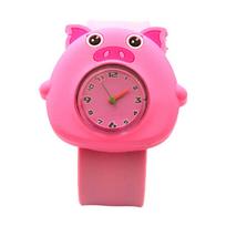 New Cartoon Animal Kids Gift Digital Slap Watch Quartz Wrist Watches Cute Frog pink pig pink