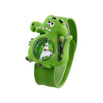 New Cartoon Animal Kids Gift Digital Slap Watch Quartz Wrist Watches Cute Frog grocodile green
