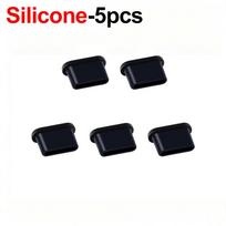 5PCS Metal Type C Charge Port Dustplugs USB C Anti-Dust Cover Protector Cap Dust Plug for iPhone 18 Pro Max Duo 18Pro 17 16 152 C-5Pcs Silicone