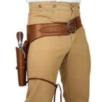 Holster Stage Play Performance Props Medieval Renaissance New Cowboy Gun Belt Revolver Holster Warrior PU Leather Belt One Size&medieval brown
