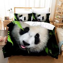 3D Panda Bedding Set Lovely China Black White Animal Duvet Cover King Queen Bamboo Comforter Cover 2/3pcs Polyester Quilt Cover EU single(135x200cm)