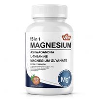 Magnesium Complex with Magnesium Citrate, Glycinate, Ashwagandha & L-Theanine – Extra Strength Formula – 120 Capsules 2PACK