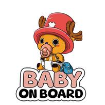 One Piece Monkey D. Luffy Baby On Board Stickers Kids In Car Of Anime Car Sticker Roronoa Zoro Baby Sticker 18cm red