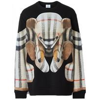 Burberry Thomas Bear Print Cotton Oversized Sweatshirt 80495671 L gray