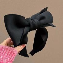 Arrival Rose Red Big Bowknot Headband Hair Hoop For Women Korean Solid Wide Hair Band Bezel Hair Accessories juoda