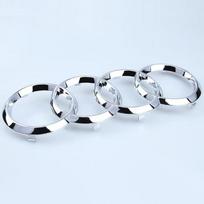 QR5 M5 Grille 4-Ring Emblem, Front & Rear 4-Ring Badge for A4/A3/A6/Q3/Q5/Q7, Large Size Trunk Logo rear curvature  20.5