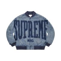 Supreme Washed Knockout Denim Varsity Jacket SUP-SS23-171 XL blue