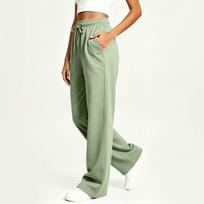 Unisex High Waisted Wide Leg Sweatpants with, Loose Fit Color Jogger Pants for Women and Men XL šviesiai žalios spalvos