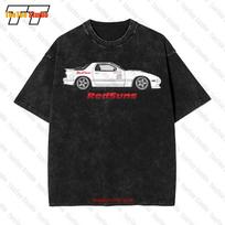 Redsuns Rx7 Fc3S Initial D Inspired Vintage Oversized T-Shirt Soft 60 40 Blend Dtf Jdm OC2M S black