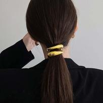 Metal Double-layer Hair Bands Hairpin for Women Vintage Gold Ponytail Holder Hairpin Hair Accessories black