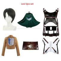 Cosplay Anime Levi Ackerman Mikasa Ackerman Cosplay kostiumas Eren Jaeger kostiumai Hange Zoe Cosplay kostiumas AOT Visas komplektas as the picture-S black