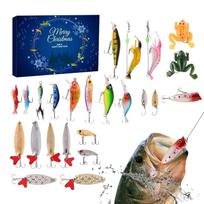 Fishing Christmas Calendar 2025 Gear 24-Day Advent Lure Set Portable Tackle Box Sea Bass Trout Adult Men Shore Gift