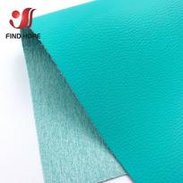 By Metre 100*135cm Litchi Leatherette PU Faux Leather Fabric Vinyl Car Upholstery Bag Sofa Earring Sewing DIY 39*54inch turkio mėlyna spalva
