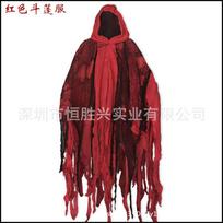 Halloween Grim Reaper Hooded Cloak, Medieval Wizard Robe, Adult Role-Playing Costume for Festive Parties raudona