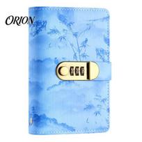 Personalized Savings Logbook Cash Budget Binder with Password Lock, 200 Transparent Money Envelope Saving Pockets, PU Leather Personal Finance Planner mėlyna