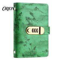 Personalized Savings Logbook Cash Budget Binder with Password Lock, 200 Transparent Money Envelope Saving Pockets, PU Leather Personal Finance Planner žalia