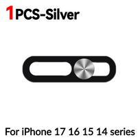 2-1Pcs Ultra-Thin Phone Lens Cover Webcam Privacy Covers Camera Slide Protector Shield for IPhone 17 Air 16 15 14 Pro Max/Plus 4 B-Silver-1pc