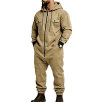 Men's Hooded Work with Multi Pockets and Waist for Outdoor M chaki