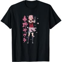 Naruto Shippuden vyšnių žiedų Sakura anime marškinėliai S gray