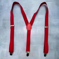 Clip-on Pants Suspenders Clip Trouser Strap Elastic Belt Elastic   Shirt Accessories raudona