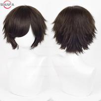 Anime 30cm Trumpas Tiesus Cosplay Perukas Juodas Baltas Žalias Rudas Violetinis Mėlynas Pilkas Raudonas Auksinis Vyras Moteris Karščiui Atsparus Sintetinis Plaukas black