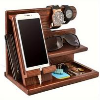 Mobile Phone Holder, Desktop Storage Rack, Docking Station, Bedside Table Storage Box, Coffee Table Storage Box, Dad and Husband Gifts, Telephone docking station