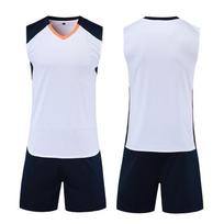 Unisex Volleyball Jersey Set Short Sleeve Team Uniform Indoor Court Sports Breathable Bamboo Fiber 5XL white