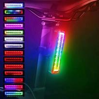 RGB Bicycle Lights Bike Tail Light 600 MAh Memory Mode Rainbow LED Warning USB Waterproof Helmet Scooter Rear Taillight Colored 7 750mAh