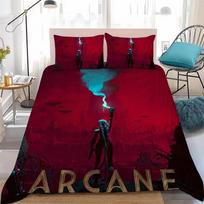 Hot Anime J-JinX A-Arcane Bedding Set Soft Comforter Cover With 1/2pcs Pillow Shams For Kids Adults Microfiber Quilt Cover 135x200cm 3pcs