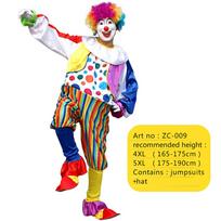 2025 New adult Circus Clown Cosplay Costumes Stage Performance Halloween Clown Role Play  Supply for Birthday Carnival 4XL(height165-175cm) yellow