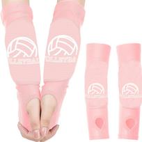 Girls Volleyball Arm Sleeves 1 Pair Padded Volleyball Passing Sleeves with Foam Protection Volley Ball Arm Protector for Youth 6 S rožinė