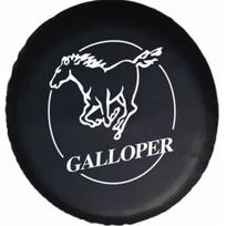 1Pcs Car PU Leather Spare Tire Cover Horse Tyre Wheel For Hyundai Galloper Hummer Jeep 14 , 15 ,16  ,17'' inch  Accessories 14inch black