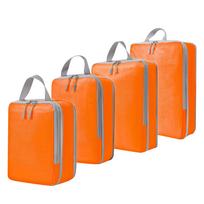 Compression Packing Cubes For Suitcases Travel 4 Set Expandable Travel Bags For Luggage One Size oranžinė
