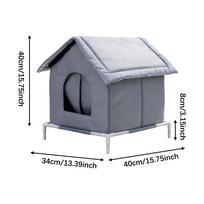 Cat House for Outdoor Cats Stray Shelter ,Easy to Assemble, Insulated Elevated Base M