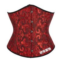 Vintage Jacquard Boned Waist Cincher Corset Waist Trainer Body Shaper Girdle 5XL purpurinė
