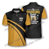 Green Blue Sports Style Personalized Darts 3D Printed Fashion Polo Shirts S black