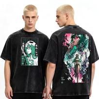 Anime BLEACH Nelliel Tu Odelschwanck T Shirt Unisex Gothic Cotton Oversized T-shirt Vintage Graphic Casual Punk Round T Shirt 140 gray