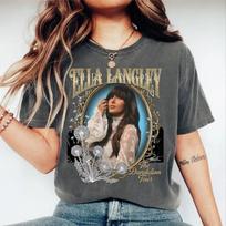 Ella Langley Dandelion Tour Shirt Vintage Country Music Tee Floral Western Tee 4XL gray