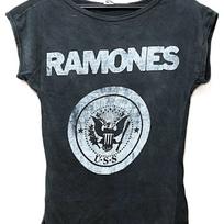 Vintage 70's RAMONES Punk Rock Tour Concert Promo t shirt S gray